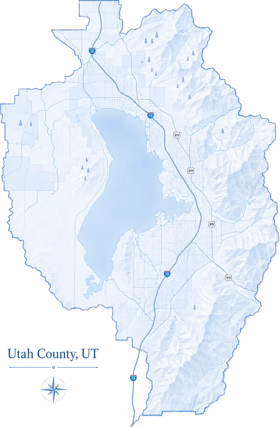 Map of Utah County, Utah